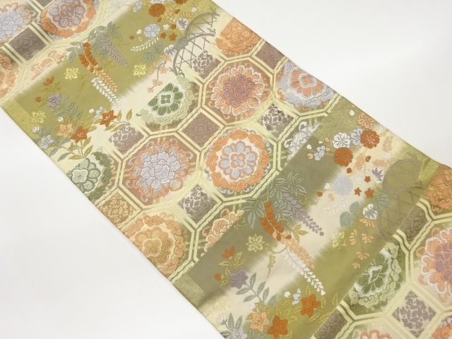 JAPANESE FUKURO OBI / KARA-ORI / FLOWER CREST